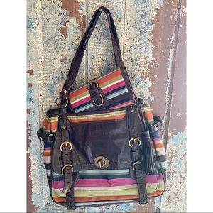 Coach legacy strip purse and wallet